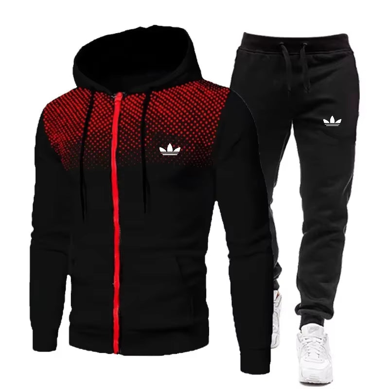 Korea Men Jacket Tracksuit Casual Sports Suit Men'S Set 2024 Autumn Winter Two Pieces Set Mens Sportswear plus Pants Suit