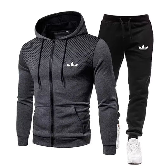 Korea Men Jacket Tracksuit Casual Sports Suit Men'S Set 2024 Autumn Winter Two Pieces Set Mens Sportswear plus Pants Suit