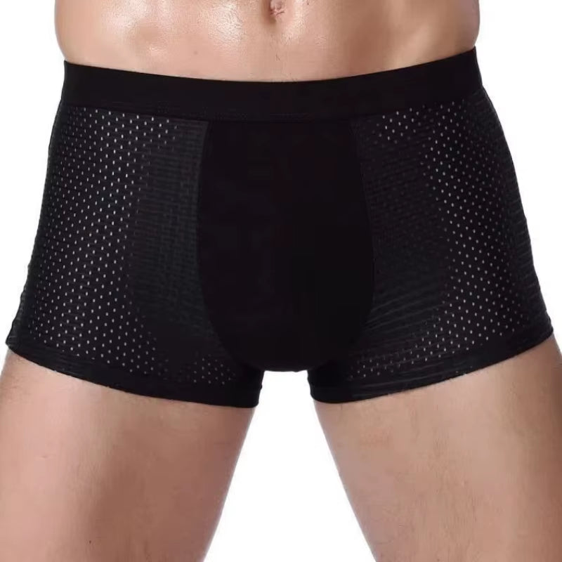 4Pcs Banboo Fiber Men Underwear Male Boxer Solid Panties Shorts Men'S Underpants Breathable Intimate Man Boxers 4Pcs